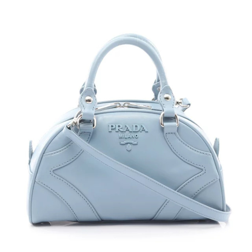 Prada SOFT CALF Handbag Leather Blue